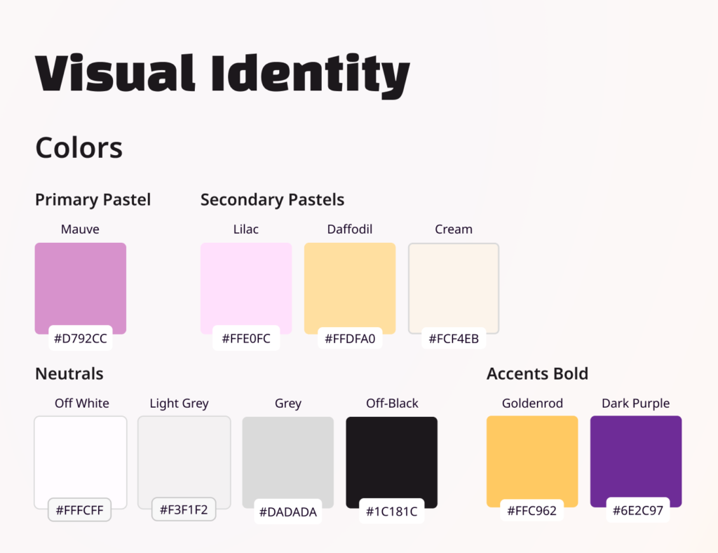 Visual Identity Color Palette Brand Board by Denese Vicky Manley