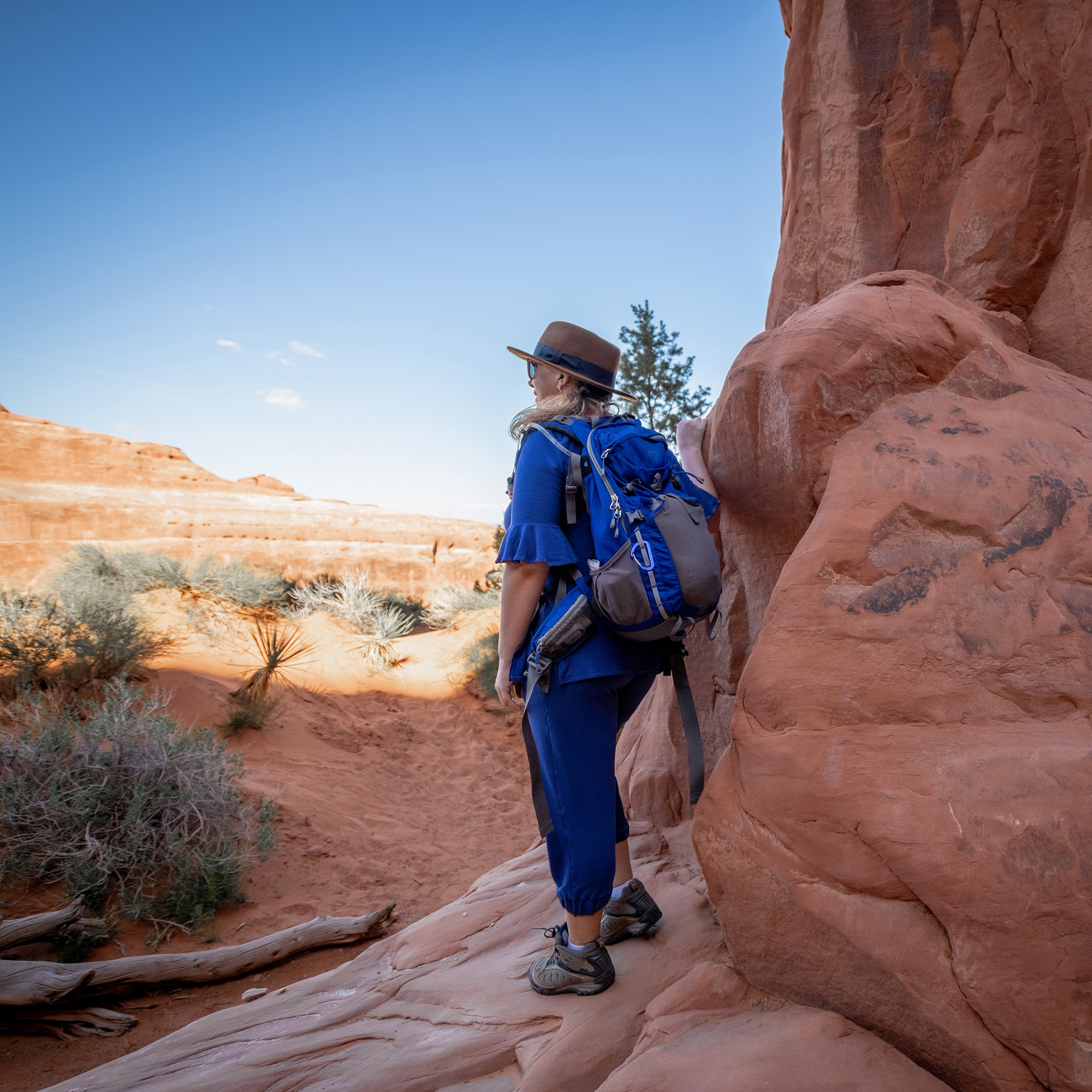 Denese Vicky Manley hiking in Arches National Park