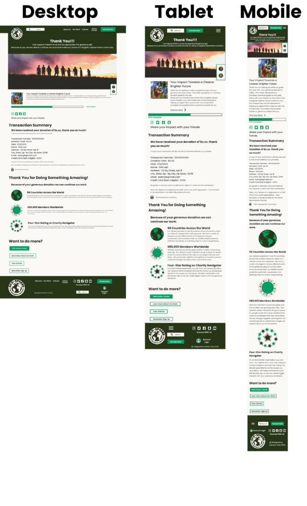 Confirm Screens High Fidelity Wireframes