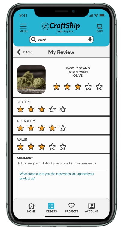 review Page Mockup