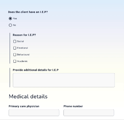 progressive disclosure form