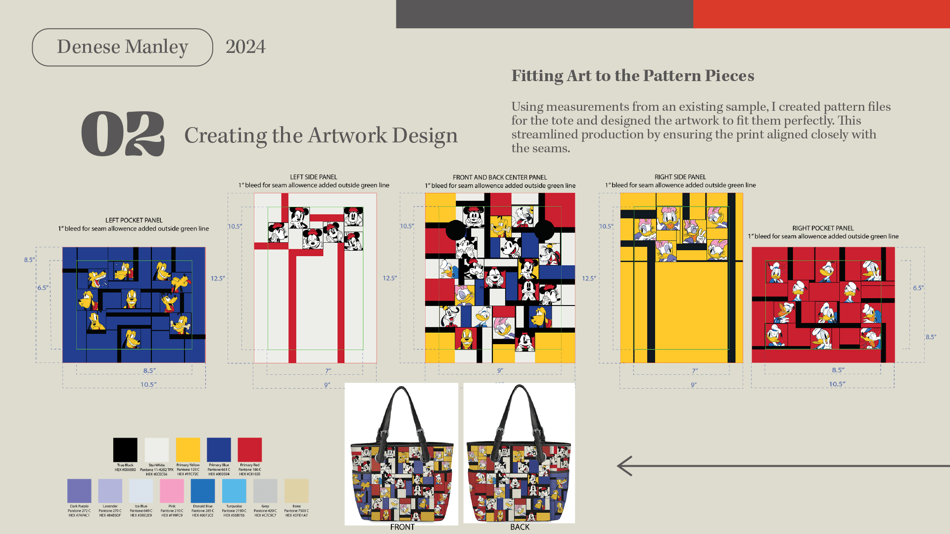 Illustrator Production Art for Denese Vicky Fashion Project about Disney Handbag Design