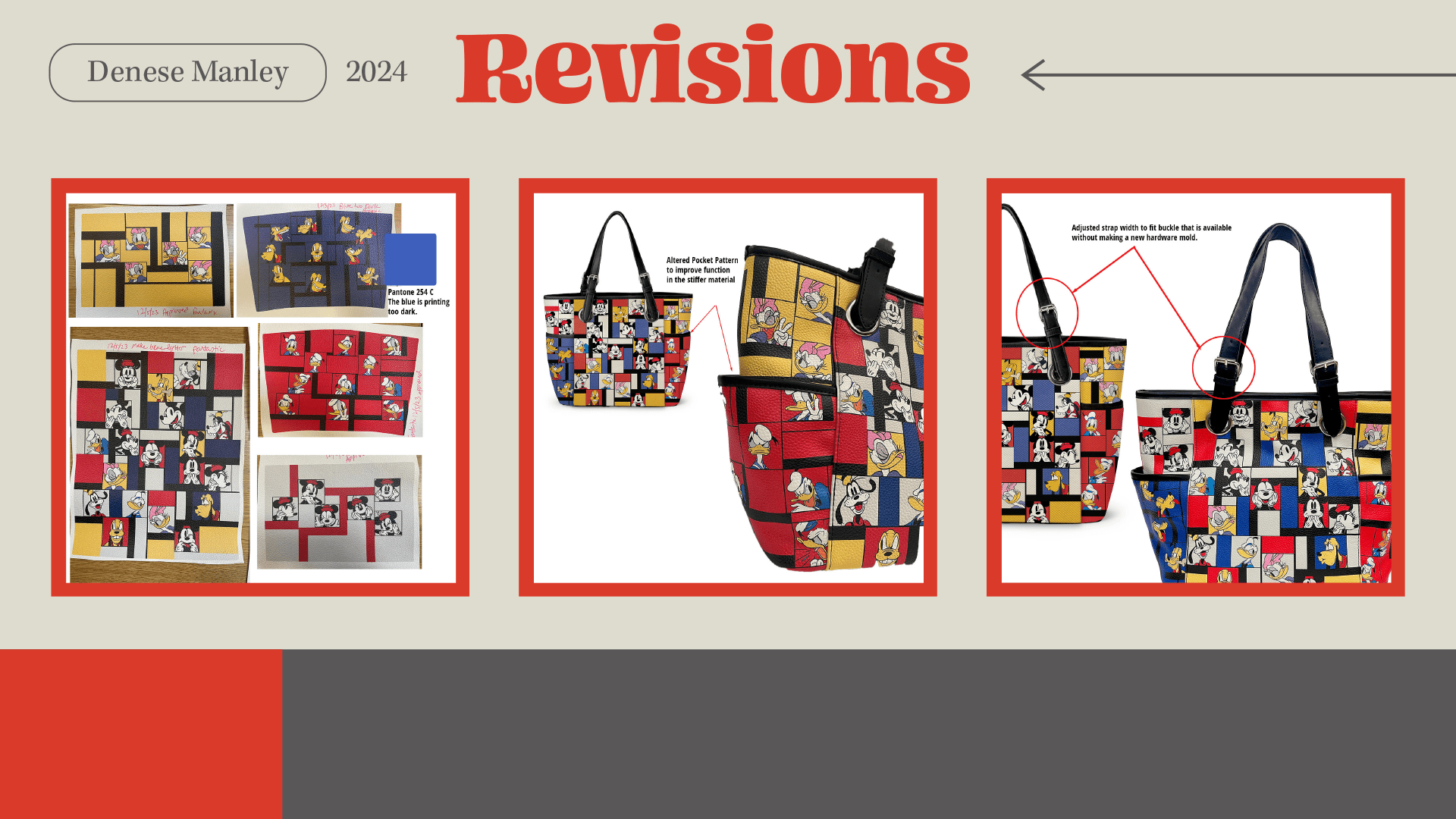 Vendor Communication and Revisions for Denese Vicky Fashion Project about Disney Handbag Design